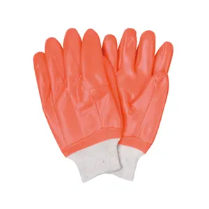 PFK26荧光橙色聚氯乙烯全涂层泡沫衬里工业用安全工作手套