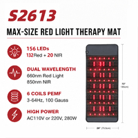 Tapis de thérapie PEMF corps entier portable avec chauffage infrarouge lointain 660nm 850nm lumière rouge 6 bobines cristal d'améthyste soulagement de la douleur