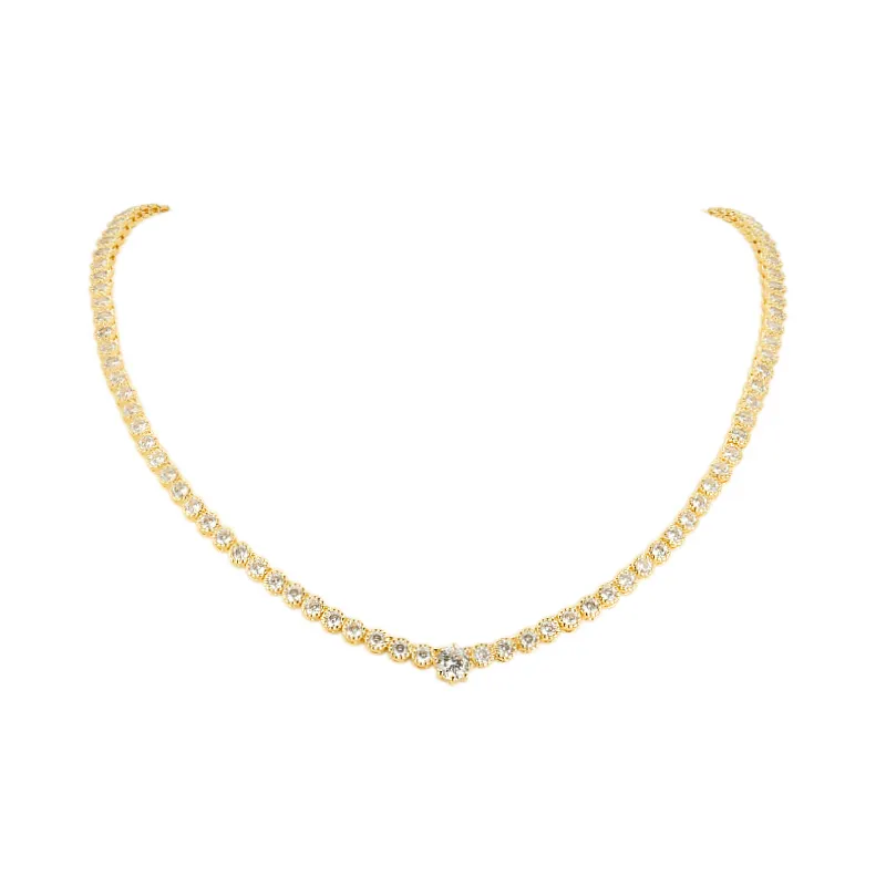 Collier avec strass en cristal plaqué or 14K, pour mariage, fête des mères, bijou de luxe, chaîne en Zircon, AAA,