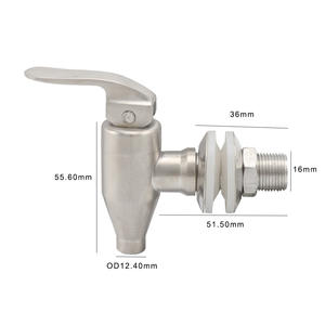 <span class=keywords><strong>Grifo</strong></span> de agua de vidrio con espiga de acero inoxidable, dispensador de bebidas, cerveza, <span class=keywords><strong>vino</strong></span>, <span class=keywords><strong>barril</strong></span> frío, <span class=keywords><strong>grifo</strong></span> de 16MM - Product Image 2