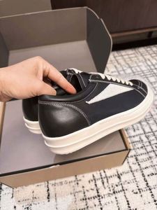 Nouvelles chaussures de sport en cuir véritable noir de haute qualité, chaussures décontractées pour hommes avec semelle en caoutchouc, tendance et à la mode - Product Image 5