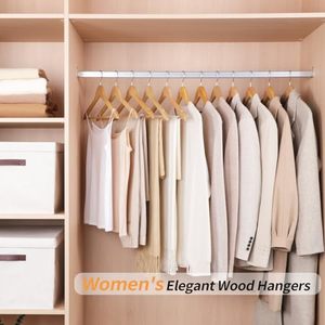 Cintres en <span class=keywords><strong>bois</strong></span> naturel pour vêtements, pour l'organisation du placard, lot de 20 - Product Image 5