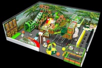 Équipement de terrain de jeu intérieur pour enfants, thème jungle, avec piscine à balles, toboggan, mur d'escalade, structure de jeu et trampoline, directement du fabricant