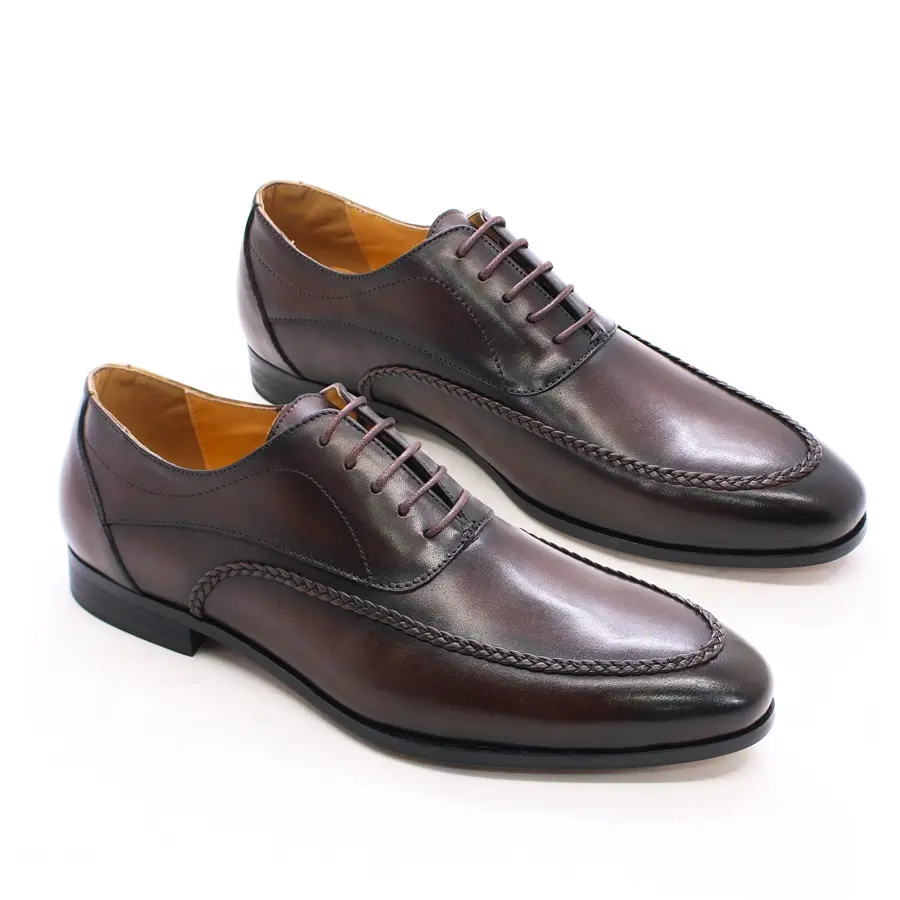 El yapımı hakiki deri erkek elbise ayakkabı gerçek inek derisi klasik Oxford ayakkabı erkekler için ofis kariyer