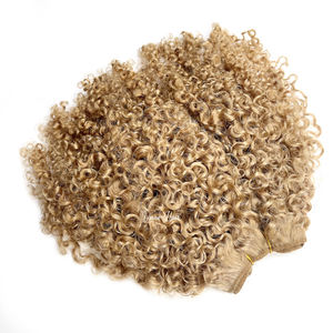 生非洲卷毛缅甸蜂蜜金发扭结卷发27自然小扭结非洲卷发纬纱波杰瑞卷发人类发束 - Product Image 4