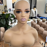 Mannequin Femme Afro-Américaine en PVC Réaliste avec Logo Personnalisé et Support en Plastique, Tête de Mannequin Grande Taille pour Perruque
