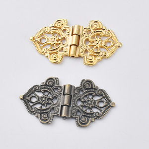 Bisagra para Muebles de Aleación de Zinc, Diseño Tradicional en Bronce Antiguo y Dorado, Montaje en Superficie para Cajas de Madera, Baúles y Bolsas, Herrajes - Product Image 2
