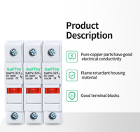 SAIFFEY Fusible PV DC en plastique SFPV-32X 3P certifié IEC haute tension 1000V 10*38mm pour protection de système solaire, support 32A, sécurité électrique OEM