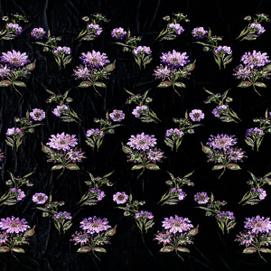 Vải nhung sang trọng màu tím thêu hoa hạt cườm vải <span class=keywords><strong>sequin</strong></span> may quần áo dự tiệc dạ hội áo khoác thời trang cao cấp trang phục sân khấu - Product Image 3