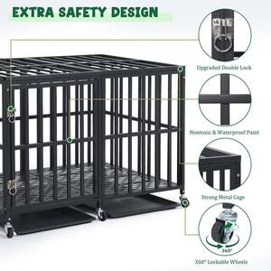 ลังสุนัขหนัก<span class=keywords><strong>48</strong></span>นิ้วกรงสุนัขขนาดใหญ่พิเศษ2-ประตูลังป้องกันสุนัขหนี XXL ลังสัตว์เลี้ยงสำหรับในร่ม/กลางแจ้ง - Product Image 4
