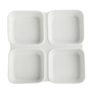 ถาดขนมหวานสี่แผงแบบกำหนดเองพร้อมอุปกรณ์รับประทานอาหารเซรามิกระดับไฮเอนด์ในร้านอาหารของโรงแรม - Product Image 5