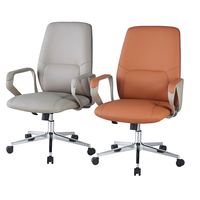 Chaise de bureau pivotante de direction moderne en cuir PU, réglable en hauteur, dossier moyen, vente en gros