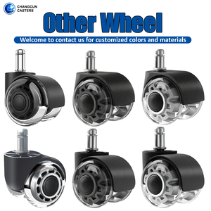 Rolamentos de esferas 50mm Transparente Twin Wheel 2 Inch Castor Wheels para Móveis Roller <span class=keywords><strong>Caster</strong></span> Cadeira Castor com Hubcup - Product Image 2