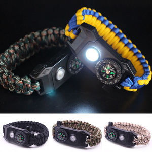 Anthrive Emergency Rope Rescue <span class=keywords><strong>Kit</strong></span> Einstellbares LED-Licht Paracord Survival Bracelet mit Kompass messer Whistle Flint Fire <span class=keywords><strong>Starter</strong></span> - Product Image 5