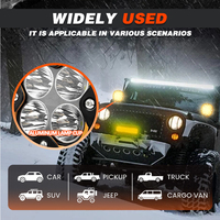 Feux de travail LED 200W 5 pouces, projecteur latéral, spot, combo, carré, étanche, feux de route, feux antibrouillard pour Jeep, VTT, SUV, camion, bateau