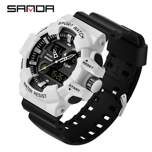 SANDA-reloj digital para hombre, banda de goma transparente resistente al <span class=keywords><strong>agua</strong></span>, calendario, cronógrafo, para exteriores, 780 - Product Image 2