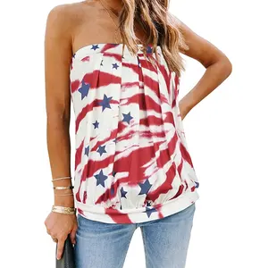 Red Custom Your Image Design Ladies Off Shoulder Tops Print On Demand Sexy Fashion Blouses