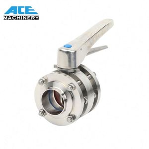 ACE vệ sinh DIN SS304/316L Hướng dẫn sử dụng Công Đoàn loại van bướm với thép không gỉ gripple xử lý - Product Image 4