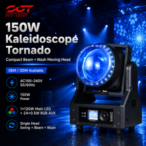 ไฟส่องเคลื่อนที่แบบลำแสง RGB IP20 จากโรงงานโดยตรง 1 ชิ้น 120W LED พร้อมหลอด LED 5050 จำนวน 24 ชิ้น รองรับ RDM DMX512 สำหรับใช้ติดตั้งในโรงละครและสตูดิโอ - Product Image 1
