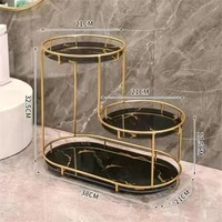 Plateau de rangement grande capacité à 3 niveaux en panneau composite d'aluminium, organisateur de maquillage amovible, cadre métallique, laque minimaliste
