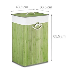 Panier à linge en bambou 783L avec couvercle, sac amovible et lavable en machine - Product Image 3
