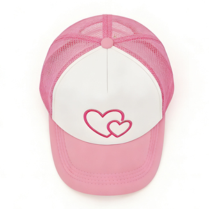 Gorra Trucker de Lona de 5 Paneles, Estilo Casual, con Bordado de Doble Corazón, Ligera, Transpirable, Ajustable con Cierre a Presión, para Ciclismo - Product Image 4