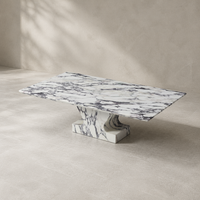 Table basse rectangulaire moderne de luxe en marbre, finition brillante, imitation pierre, mobilier de salon pour villa et hôtel, personnalisable
