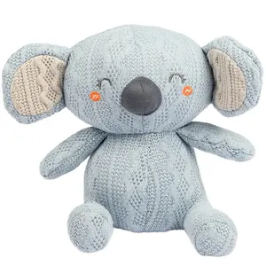 Синяя коала, вязаная трикотажная ткань, мягкие куклы, оптовая продажа, OEM, коала, медведь, амигуруми, вязаные игрушки