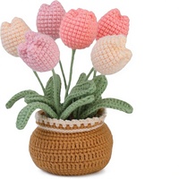 Buket Boneka Rajut dengan Bunga Awet, Perlengkapan Kerajinan DIY untuk Hadiah Ulang Tahun & Liburan