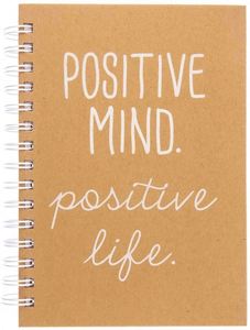 A5 Leather Cover Mind Positive Life Spiral Bound Writing <b>Journals</b> Premium Paper 80 Sheets Customizable Notebook - Product Image 3