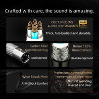 Câble audio professionnel haute performance Hifi 2Xlr mâle à 2Xlr femelle OCC Microphone câble mélangeur haut-parleur 3 broches XLR prise or