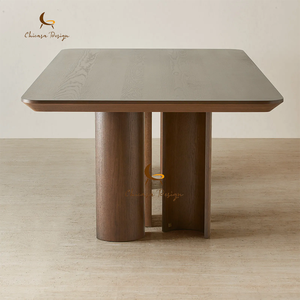 Table à manger en <span class=keywords><strong>bois</strong></span> massif de style américain, table à manger vintage en chêne, table rectangulaire de conférence pour six personnes, sur mesure - Product Image 4