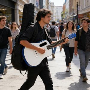 <span class=keywords><strong>Guitare</strong></span> électrique à vente chaude 2025, <span class=keywords><strong>guitare</strong></span> acoustique-électrique à 6 cordes HPL pour débutants et performances live - Product Image 1