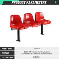 Chaises de stade sportives en plastique PP et acier laminé à froid pour gymnases et stades, vente en gros, meilleures ventes