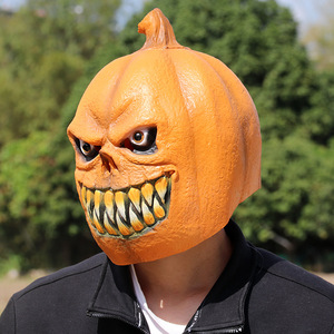 Costume de cosplay de citrouille pour fête d'Halloween et de Noël, masque intégral de panthère, film <span class=keywords><strong>Fantastic</strong></span> <span class=keywords><strong>Four</strong></span>, cosplay pour hommes, jouet de fête en latex - Product Image 2