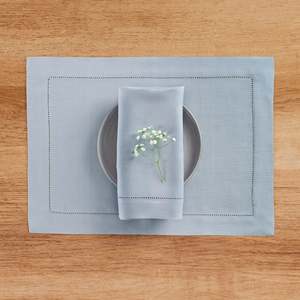 Manteles Individuales de Lino con Dobladillo para Distribuidores de Hostelería, con Borde de Hilo Trenzado de Una Sola Hilera para Servicio de Banquetes - Product Image 1