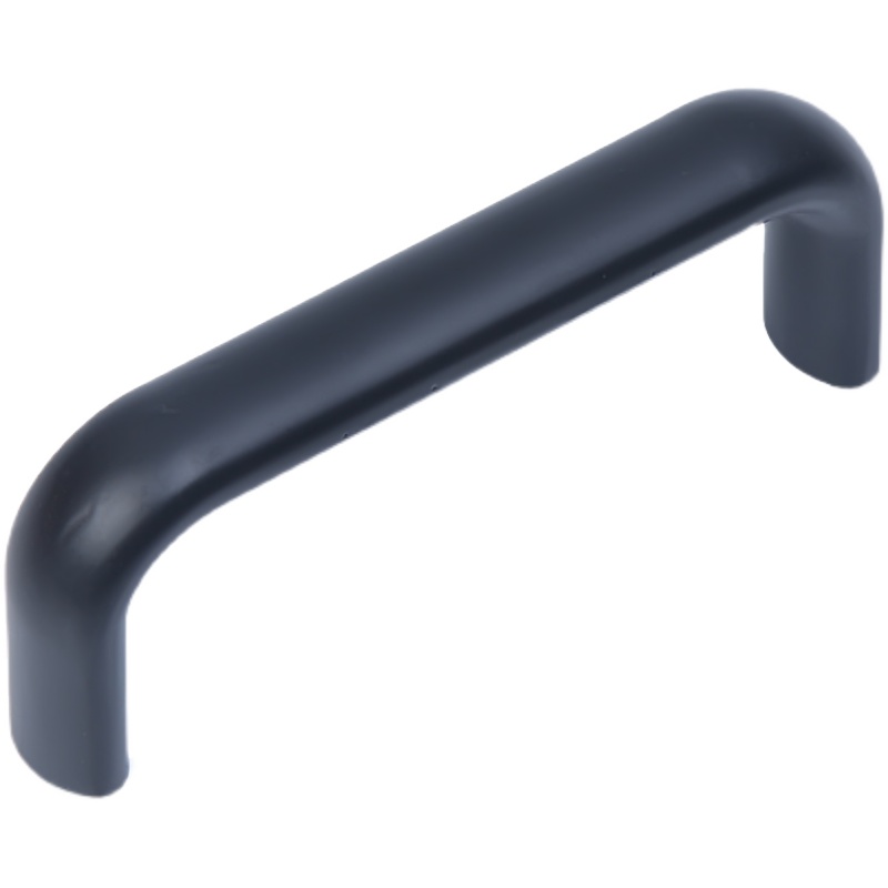 Industrial Handle with Aluminum Alloy Oval Knob U-Shaped Chassis Black Zinc Alloy 114/152/203mm Spacing Stainless Steel Material