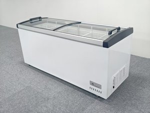 Congelador Comercial para Helados, Vitrina Refrigerada con Vidrio Curvo, Congelador Horizontal Transparente para Pasteles - Product Image 4