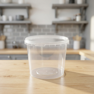 Envase Redondo de Polipropileno Virgen con Cierre de Seguridad, Capacidad de 750 ml, Gama de Cierres de Seguridad - Moldeo por Inyección al por Mayor para Comida para Llevar y Delicatessen - Product Image 3
