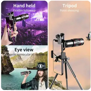 Kamera ponsel profesional kualitas tinggi, perangkat lensa Zoom optikal sudut lebar makro Fisheye cocok untuk semua ponsel pintar