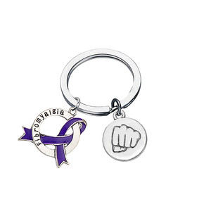 Multiple Statement Letter <strong>Charms</strong> Making Fibromyalgia and <strong>Autism</strong> Disease Inspired Design Unisex Keychain for Ribbon <strong>Awareness</strong> - Product Image 5