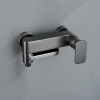 Robinet de douche pliable à poignée unique en laiton poli, nouveau modèle, avec noyau de valve en céramique et pomme de douche douce/à jet pour salle de bain