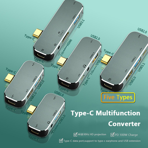 Nguồn Mở Rộng Type-C <span class=keywords><strong>Usb</strong></span> C Hub Tai Nghe Cắm <span class=keywords><strong>USB</strong></span> 3.0 HDM Để Sạc Truyền Đồng Bộ Dữ Liệu Cho Điện Thoại Di Động Máy Tính Xách Tay - Product Image 2