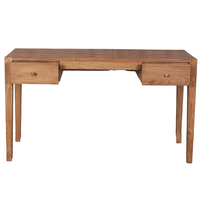 Bureau d'ordinateur à clavier rustique moderne en bois massif récupéré avec 2 tiroirs