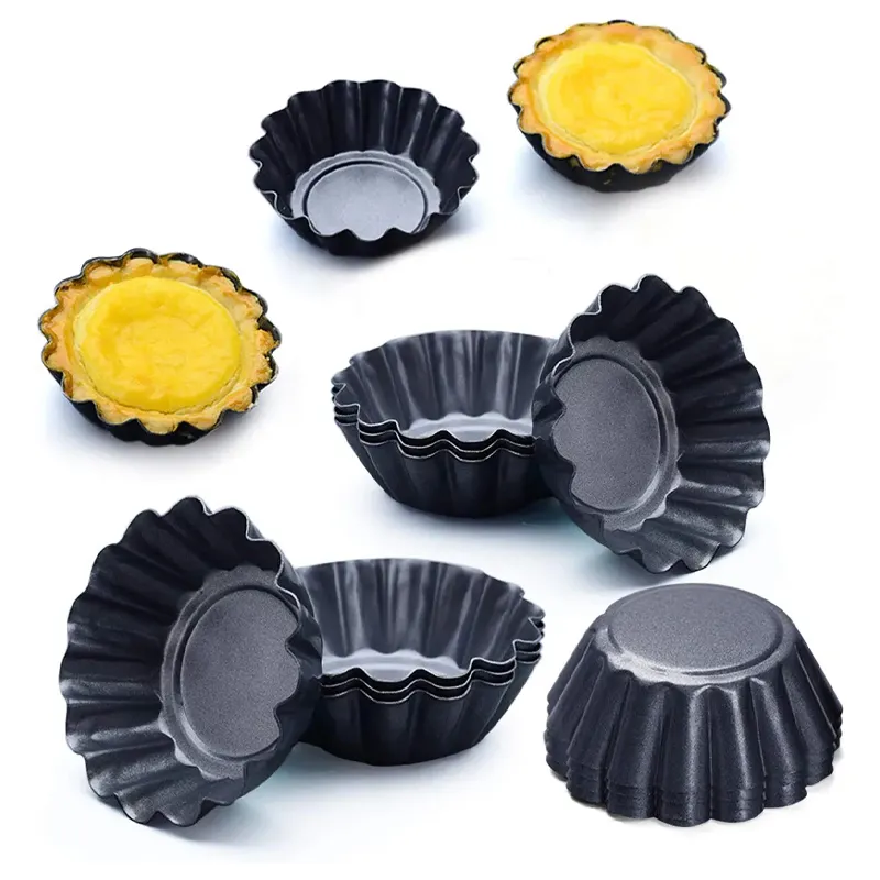 Factory wholesale metal non-stick pan tart quiche pan mold Round removable loose bottom groove heavy duty pie pizza pan