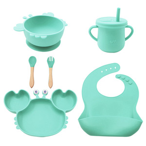 High Grade Silicone Baby Training <b>Dinner</b> Set <b>Tray</b> Spoon Fork Cartoon Plate Suction Cup BPA Free Eco-Friendly Dishwasher Safe 9 - Product Image 6