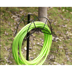 Garden Hose Bracket Floor Mount Black Powder Coated Standing <b>Rack</b> For Garden And Horticulture Use - Product Image 3