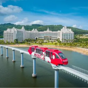 Kereta Monorel pemandangan taman hiburan tema laut