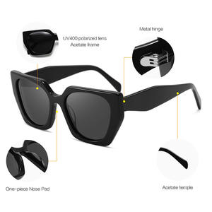 Nouvelles lunettes de soleil polygonales à monture large en acétate, style transfrontalier, protection UV400, unisexe, mode, pour le voyage - Product Image 4