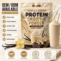 Poudre de smoothie protéiné à la crème vanille, mélange de boisson riche en protéines, marque privée, formule personnalisée, fabricant, fournisseur
